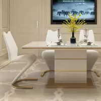后现代餐桌椅组合家用现代简约长方形餐桌轻奢小户型饭桌时尚餐台
