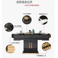 轻奢后现代简约餐桌多功能伸缩小户型家用客厅带电磁炉饭桌椅组合