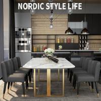北欧大理石台面餐桌家用餐厅桌子现代简约长方形饭桌椅会议工作台