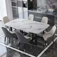 大理石轻奢后现代简约家用小户型吃饭桌子港式意式极简餐桌椅组合