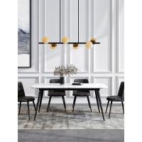 大理石餐桌北欧现代简约长方形家用小户型餐桌椅组合意式极简饭桌
