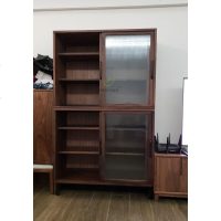 北欧实木餐边柜简约现代茶水柜小户型创意玻璃移储物柜厨房碗柜