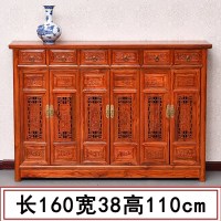 实木餐边柜中式客厅储物酒柜客厅酒店饭店榆木茶水柜玄关隔断碗柜
