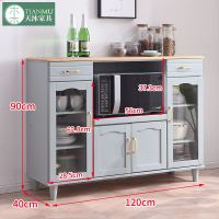 实木餐边柜茶水柜现代简约厨房置物柜子微波炉柜碗柜家用经济型