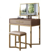 梳妆台卧室现代简约网红轻奢风化妆台多功能翻盖一体化妆桌