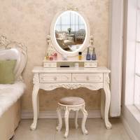 欧式梳妆台网红卧室多功能公主小户型现代简约化妆台桌柜带灯