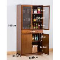 简易碗橱柜厨房老式小碗柜透气家用餐边柜经济型茶水柜楠竹储物柜