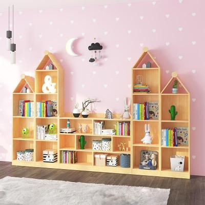 创意书架落地书柜置物架实木小房子幼儿园宝宝绘本架松木定制