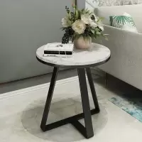 北欧大理石边几组合轻奢沙发角几铁艺茶几创意小圆桌客厅边柜