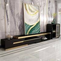 客厅轻奢电视柜茶几组合后现代简约 可伸缩后小户型储物新款地柜