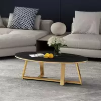 岩板茶几简约北欧小户型现代意式设计师客厅家具椭圆形大理石茶几