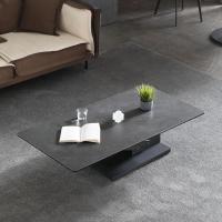 意式极简岩板茶几2020新款小户型多功能升降茶几餐桌两用饭书桌子