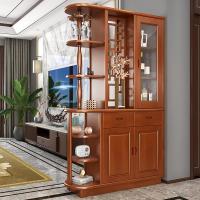 新中式小户型实木间厅柜1m进鞋柜入户玄关柜客厅隔断柜双面酒柜