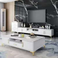 轻奢大理石电视柜茶几组合后现代简约客厅小户型家具地柜电视机柜