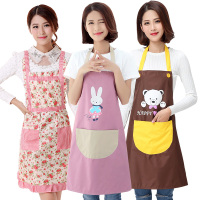 厨房围裙韩版时尚防水防油女工作服可爱做饭围裙定制logo印字围腰