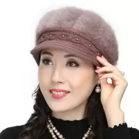 中老年人帽子女冬天棉帽针织老人帽子女奶奶冬季保暖妈妈毛线帽