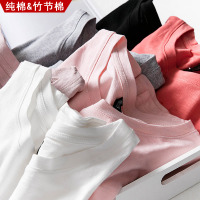 夏装纯棉短袖T恤女2019新款韩范竹节棉宽松衣服半袖纯色大码上衣