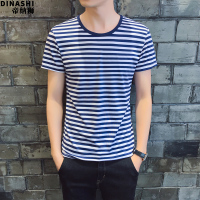 T恤男短袖海魂衫潮流圆领韩版男装百搭青年夏季男士条纹打底衫