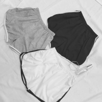 2019夏季新款简约拼色休闲运动短裤高腰宽松显瘦阔腿热裤女学生潮