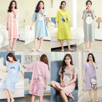 韩版睡裙女夏纯棉短袖甜美清新睡衣女夏天可爱卡通学生宽松家居服