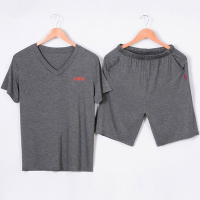 男士睡衣夏季薄款莫代尔睡衣家居服套装纯棉加大短袖短裤休闲宽松