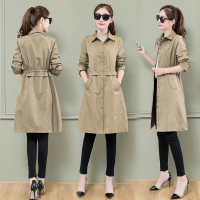 中长款过膝连衣裙女春季2019新款chic修身收腰气质a字衬衫裙子潮