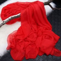 3米超长款围巾女纱巾丝巾百搭超大春秋薄大红防晒沙滩巾海边披肩