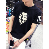 夏装男士圆领半袖衣服韩版短袖T恤男日系白色潮流男装打底衫体恤