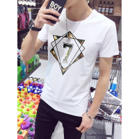 夏季韩版日系男士T恤男短袖圆领修身体恤半袖衣服男装打底衫潮流