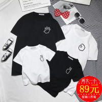 亲子装夏装2019新款潮全家装母女一家三口装洋气短袖短袖T恤