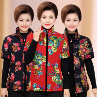 中老年休闲马甲秋冬妈妈装秋装外套老年人衣服中年短袖背心棉服女