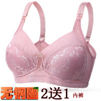 女士薄款透气中年加肥超大码文胸无钢圈妈妈三排扣聚拢中老年内衣