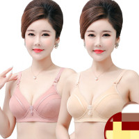 妈妈文胸薄款舒适无钢圈中老年内衣加大码老人非纯棉女士胸罩通用