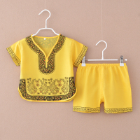 儿童国学服汉服男童唐装夏装短袖夏季棉绸童装男宝宝套装中国风潮