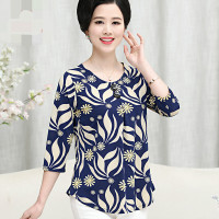 秋装中老年女装宽松打底衫上衣大码中老年人夏装胖妈妈装短袖T恤