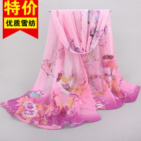 丝巾女百搭新款夏季防晒雪纺妈妈款装饰小围巾春秋薄纱巾两用批发