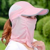 太阳帽女遮脸防晒帽子妈妈农村干活夏日遮阳电瓶车骑车吹不翻防风