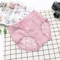 加肥加大码女装200斤胖mm新款纯色性感蕾花边舒适纯色丝三角内裤