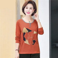 中老年女胖妈妈装中年t恤短袖上衣加大码套装夏装长袖打底衫秋装