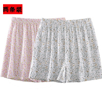 2件装 中老年短裤女纯棉夏宽松大码老人薄款妈妈全棉睡裤家居裤