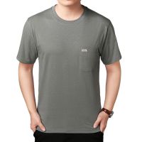 中老年男装短袖T恤宽松圆领棉质汗衫夏装爸爸半袖上衣爷爷父亲节