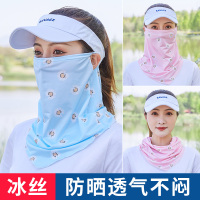 冰丝脖子防晒面纱面罩女遮全脸防紫外线围巾护颈脖套薄款夏季围脖