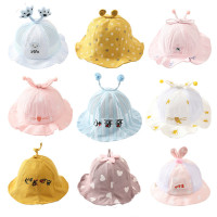 婴儿帽子春秋薄款2020春夏新款渔夫帽男女宝宝可爱超萌遮阳花盆帽