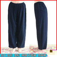 夏季棉绸灯笼裤男宽松中老年加肥加大运动裤人造棉睡裤绵绸裤长裤