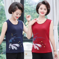 妈妈夏装2020新款宽松大码T恤小衫中老年人女装外穿内搭吊带背心