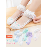 儿童丝袜女童夏季冰丝袜子超薄款夏天水晶丝春夏透气女孩宝宝花边