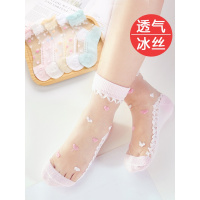 儿童水晶袜子春夏薄款女童纯棉冰丝袜中大童公主花边宝宝夏季袜男