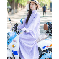 夏季骑电动摩托车长款防晒衣女电瓶车遮阳衫纯棉全身披肩