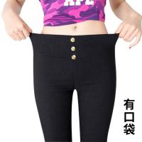 20号年初九发货【48小时内发货】新潮夏韩版女装三扣打底裤高腰铅笔裤显瘦小脚裤后口袋钉扣九分裤