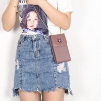 知壹头层牛皮 夏天小包包女2018新款大容量牛皮手机包女斜挎包链条包